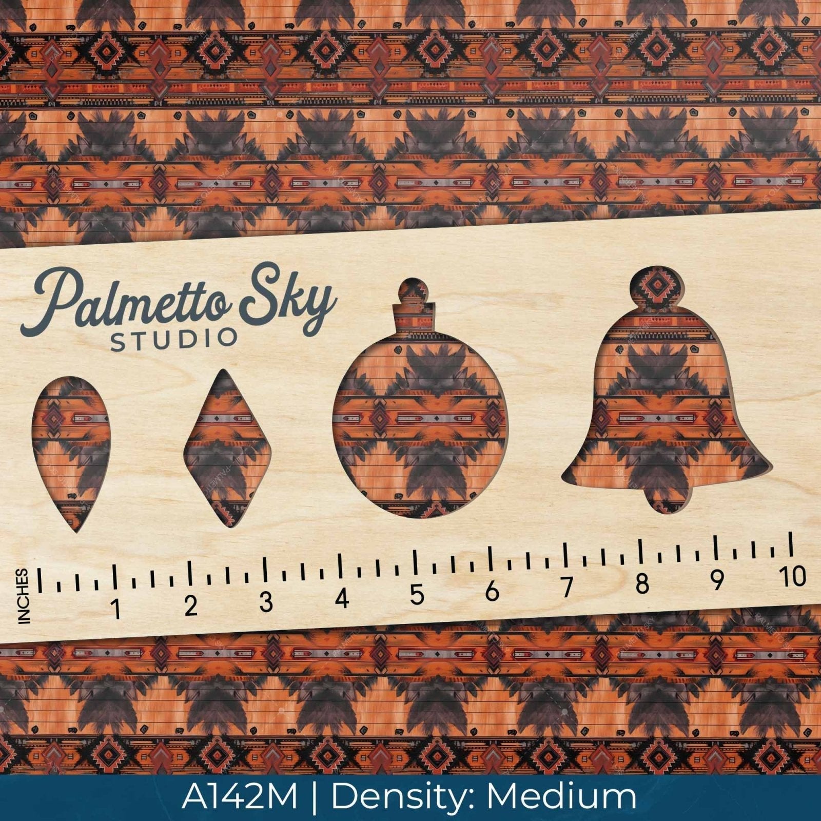 A142 Orange Western Fabric - Palmetto Sky Studio