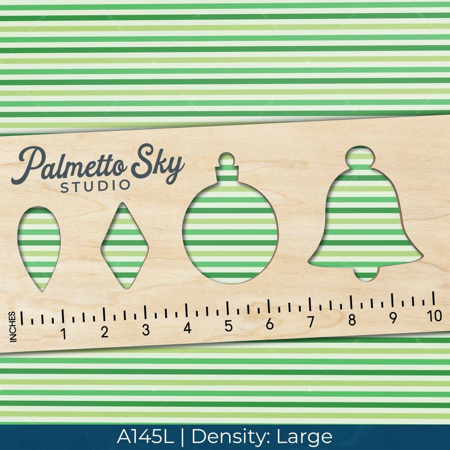 A145 Multicolored Green Stripes - Palmetto Sky Studio