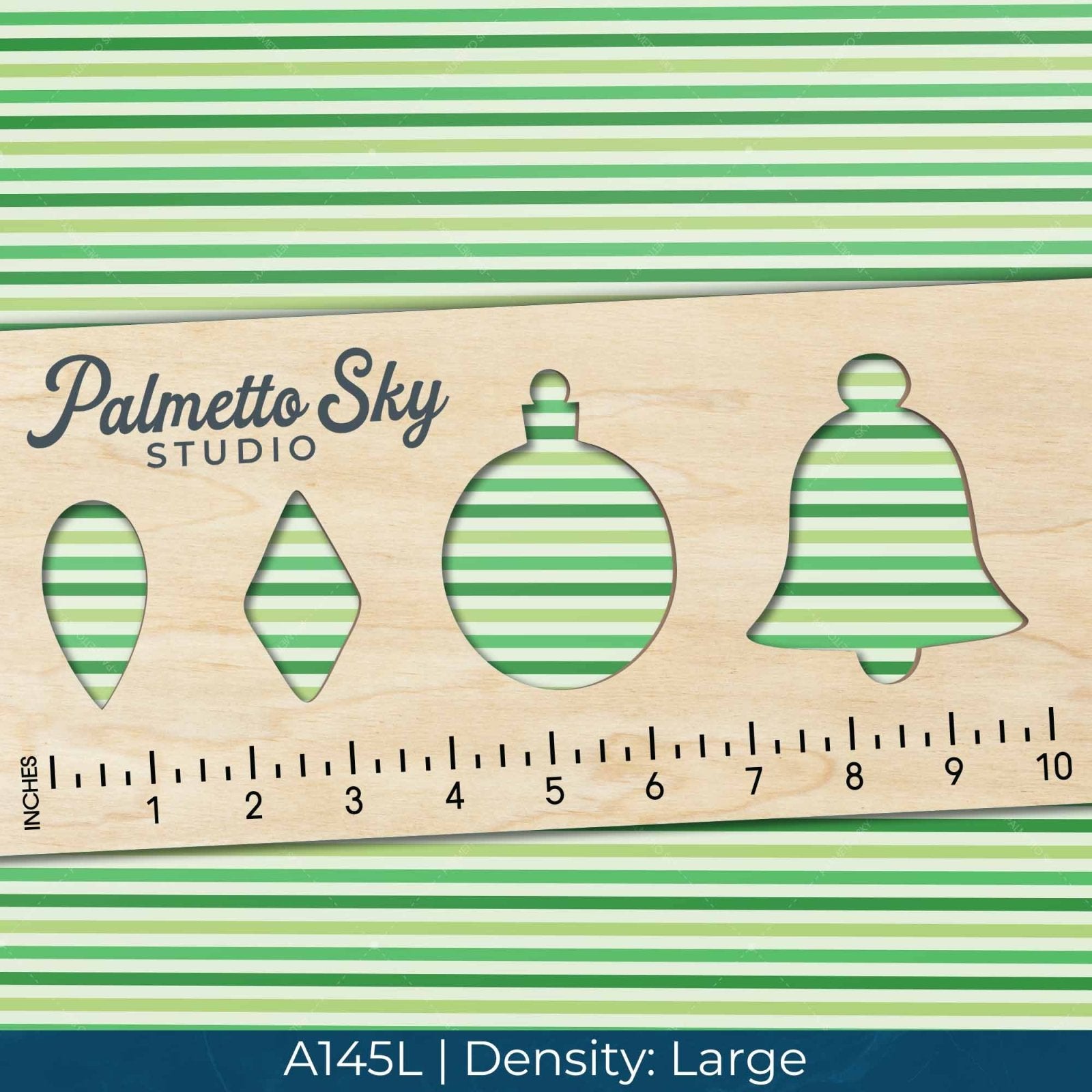 A145 Multicolored Green Stripes - Palmetto Sky Studio