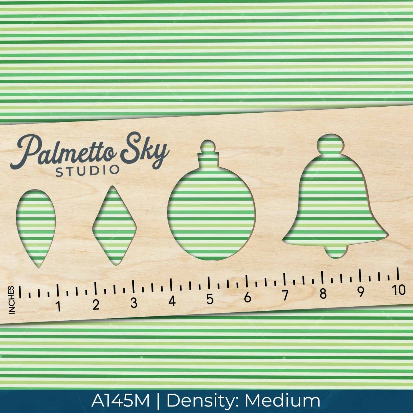 A145 Multicolored Green Stripes - Palmetto Sky Studio