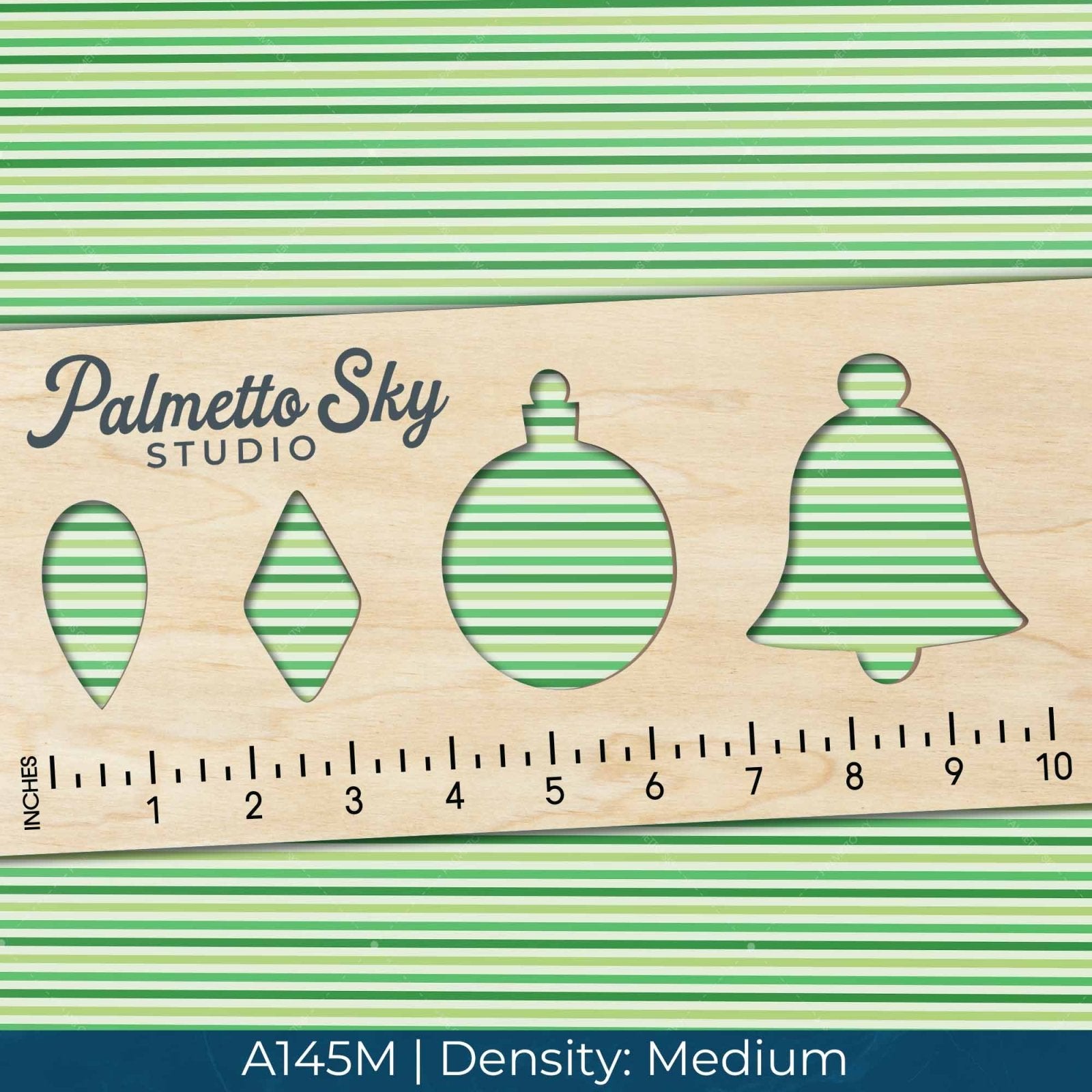 A145 Multicolored Green Stripes - Palmetto Sky Studio