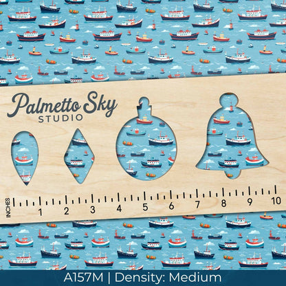 A157 Medium Blue Ocean Boats - Palmetto Sky Studio