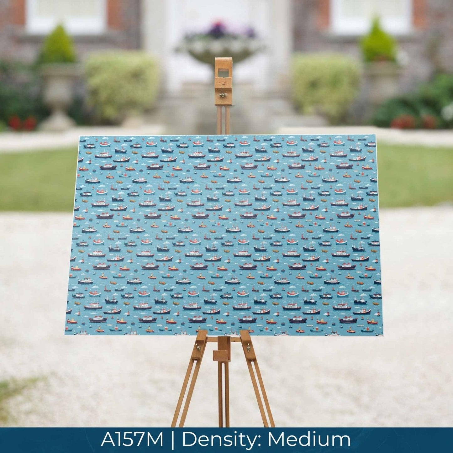 A157 Medium Blue Ocean Boats - Palmetto Sky Studio