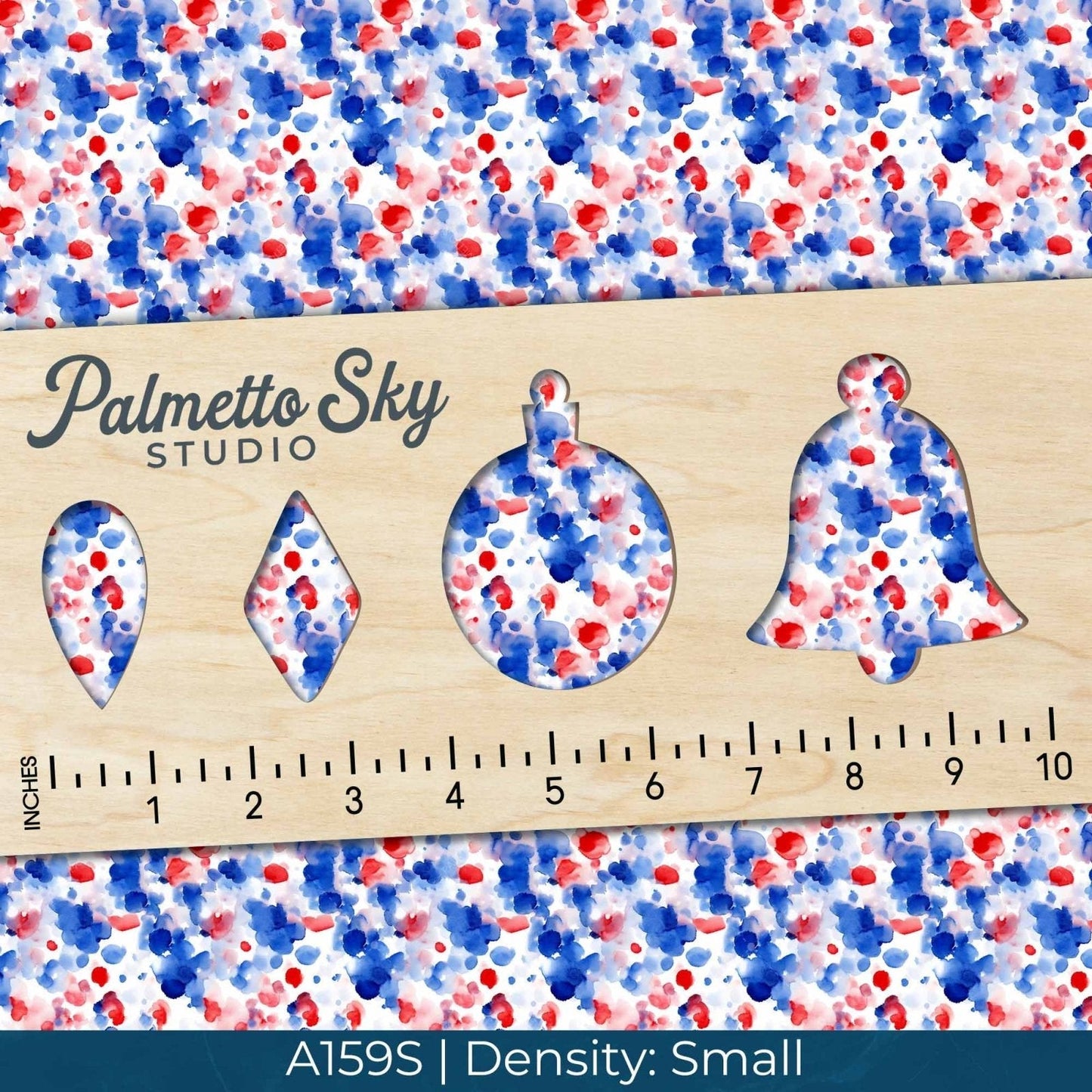 A159 Patriotic Red White Blue Watercolor - Palmetto Sky Studio