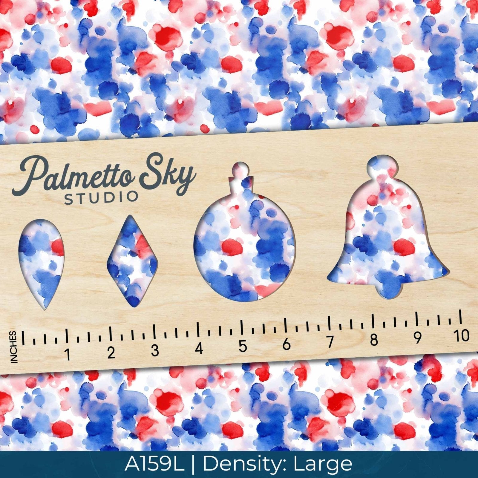 A159 Patriotic Red White Blue Watercolor - Palmetto Sky Studio