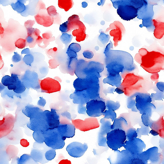 A159 Patriotic Red White Blue Watercolor - Palmetto Sky Studio