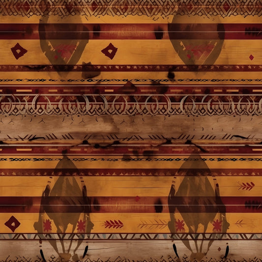 A161 Tan Western Pattern - Palmetto Sky Studio