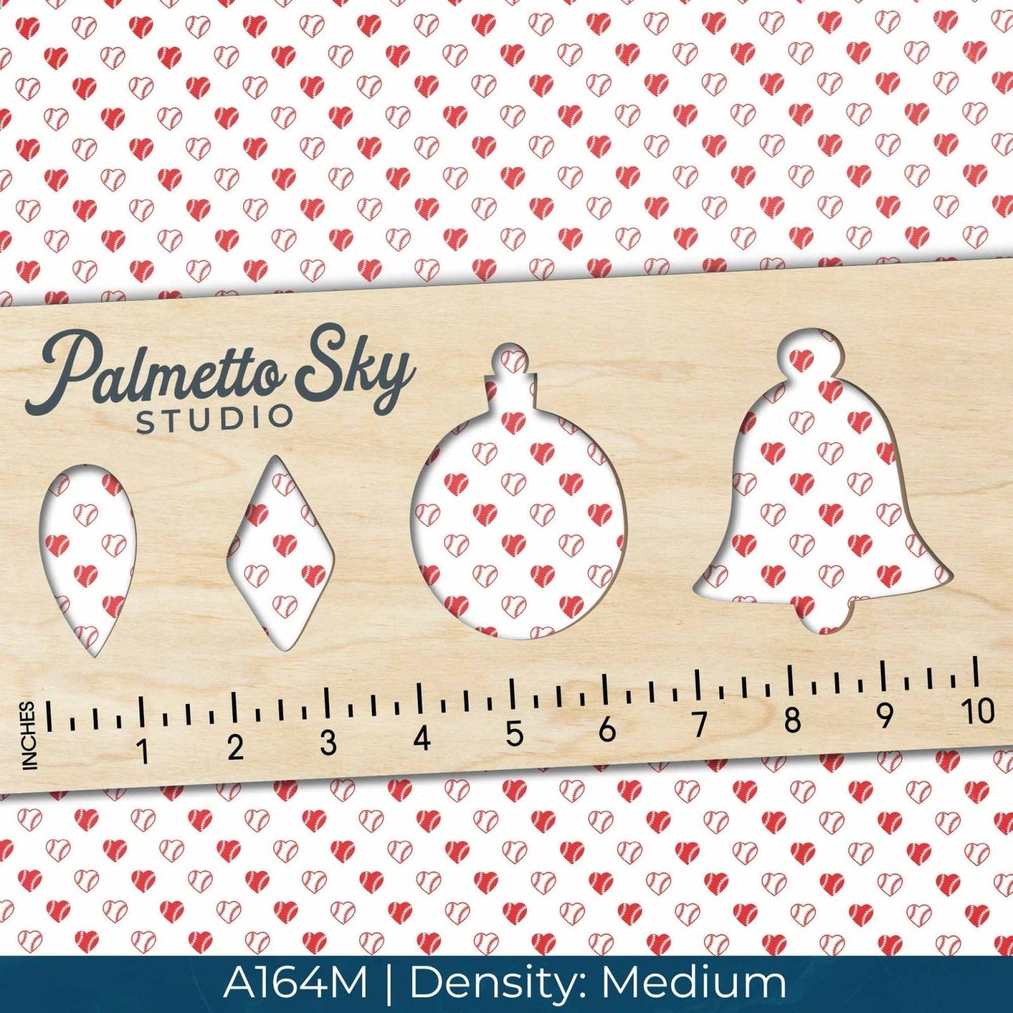 A164 Red White Baseball Heart - Palmetto Sky Studio