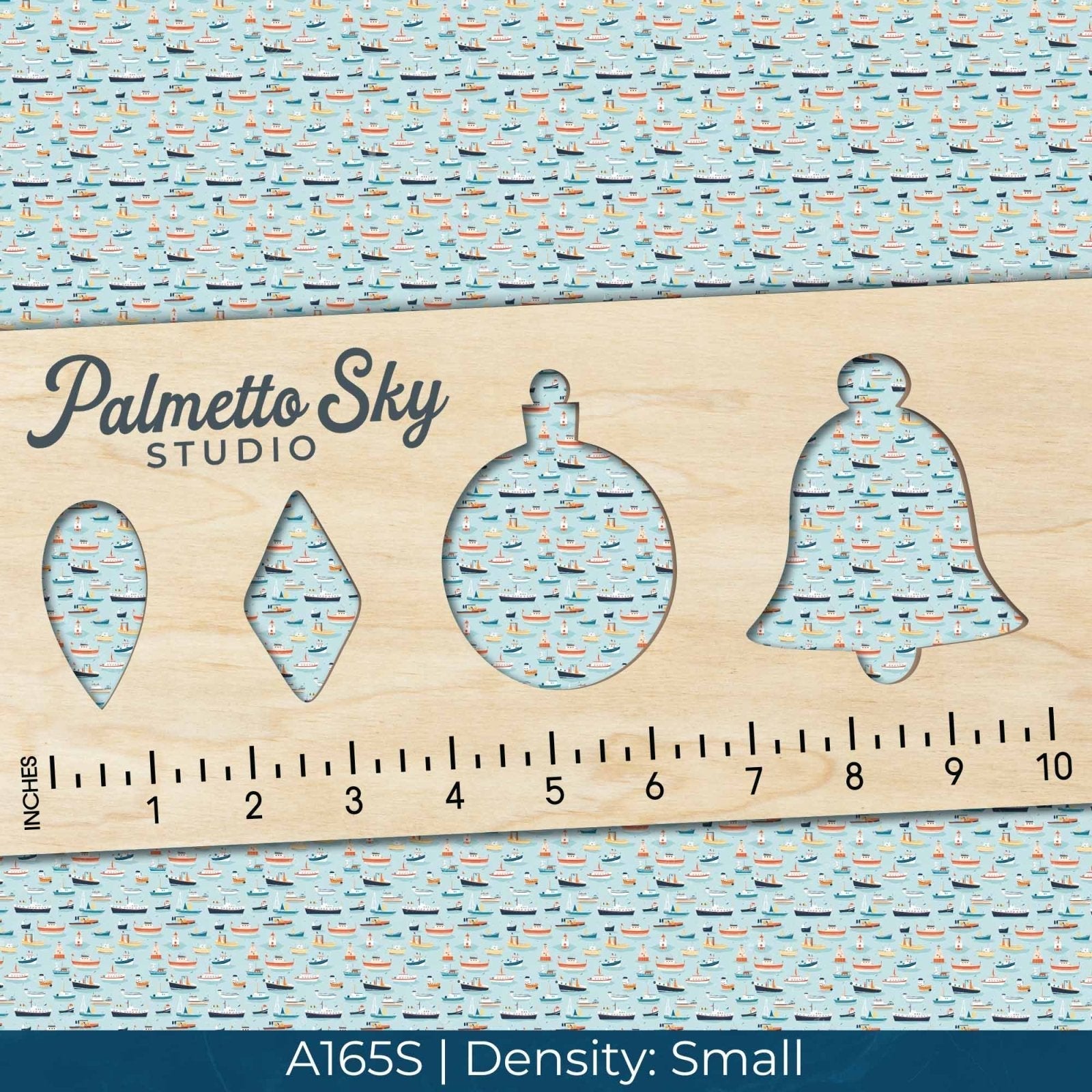 A165 Light Blue Ocean Boats - Palmetto Sky Studio