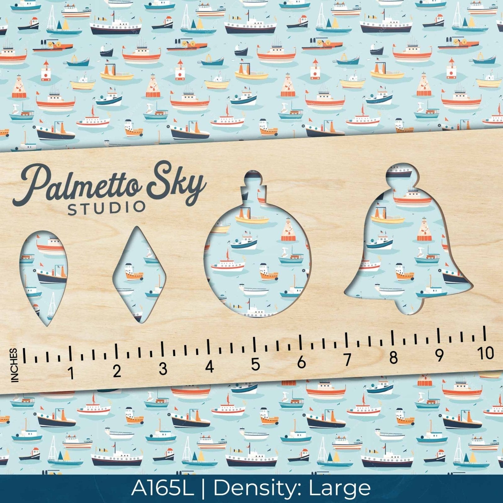 A165 Light Blue Ocean Boats - Palmetto Sky Studio