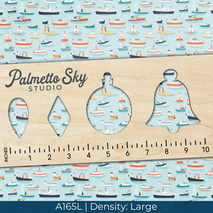 A165 Light Blue Ocean Boats - Palmetto Sky Studio