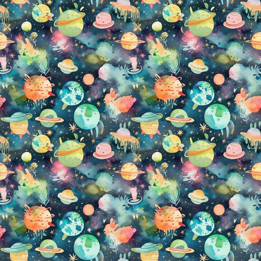 A167 Cosmic Watercolor Planets - Palmetto Sky Studio