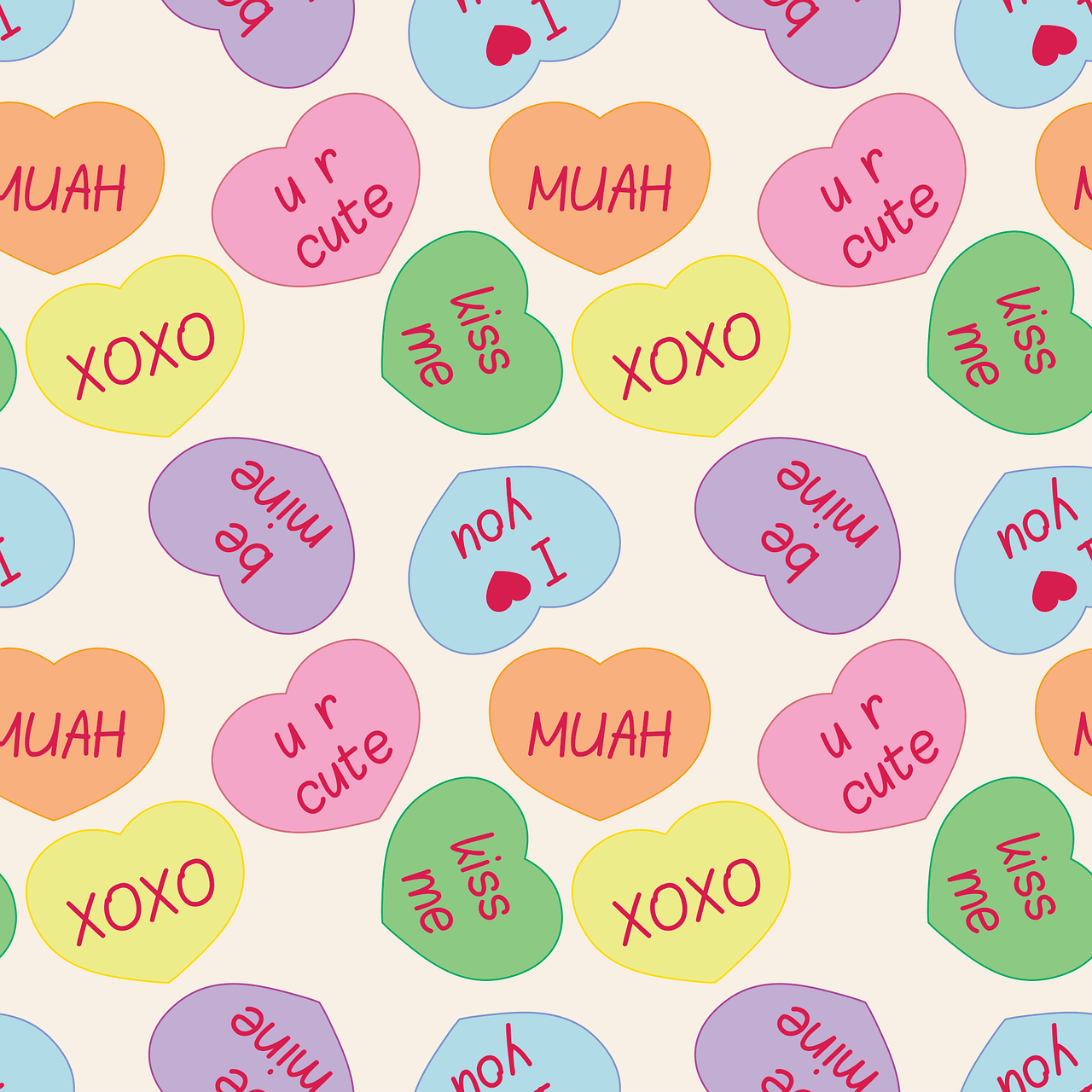 A176 Valentine Candy Hearts - Palmetto Sky Studio
