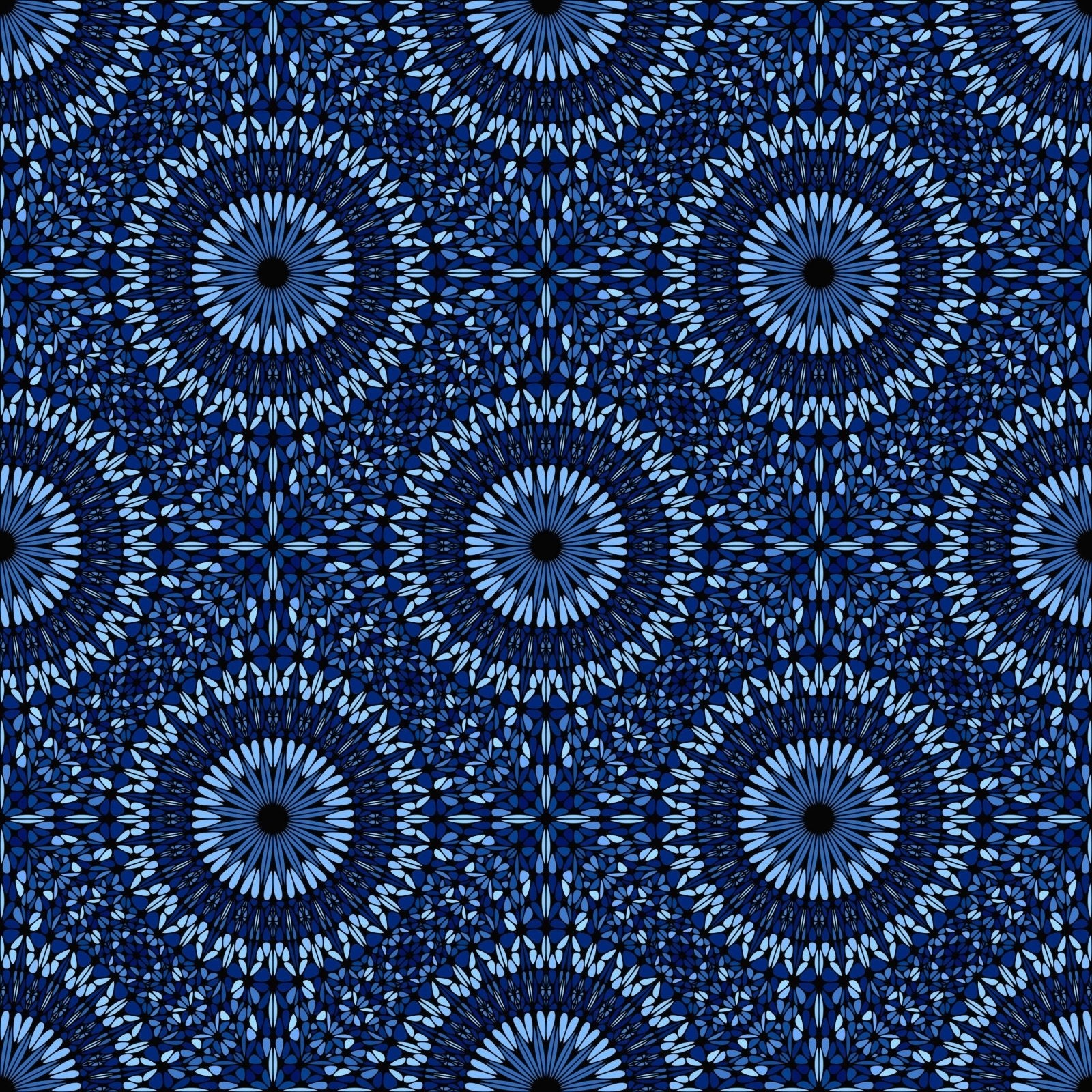 A195 Blue Kaleidoscope Circles - Palmetto Sky Studio