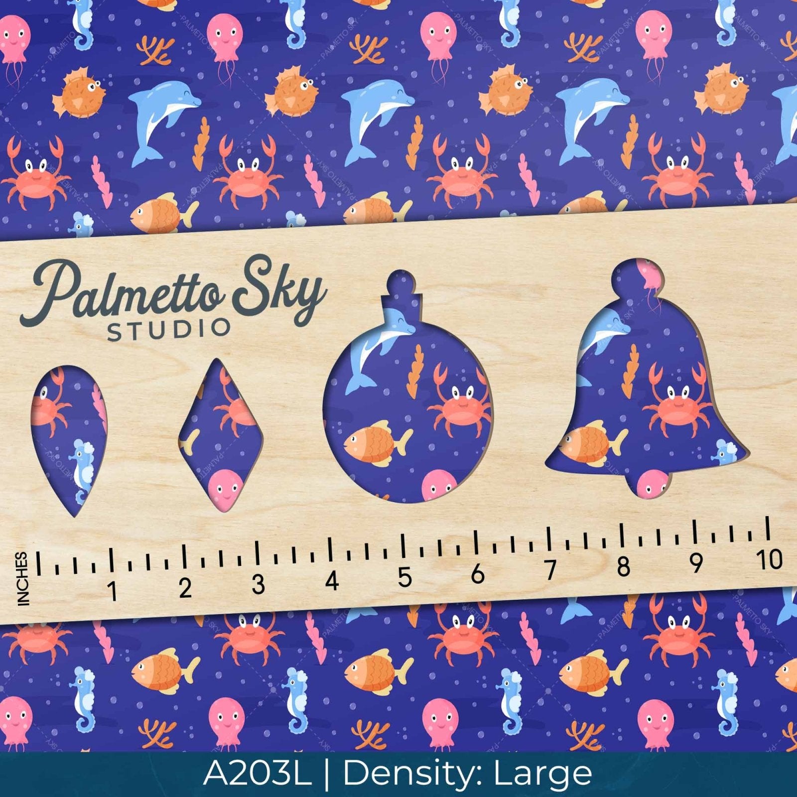 A203 Blue Ocean Animals - Palmetto Sky Studio