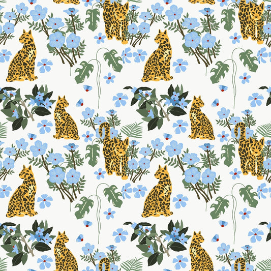 A236 Floral Jungle Cat - Palmetto Sky Studio