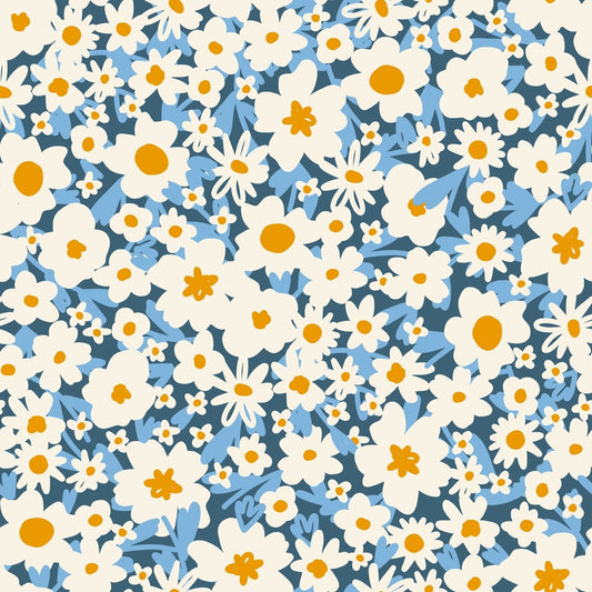 A246 Blue Yellow Blossoms - Palmetto Sky Studio