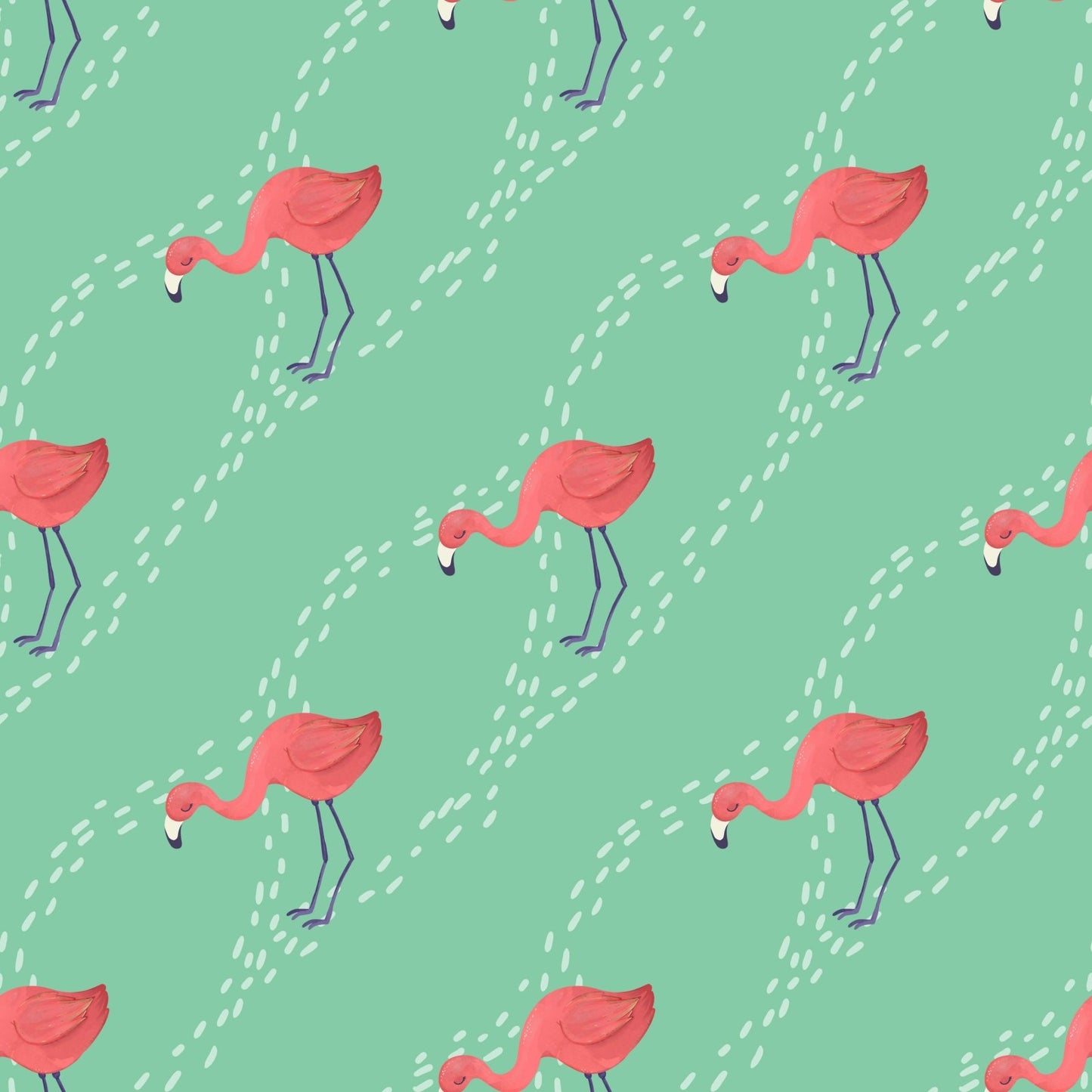 A270 Teal Flamingo Print - Palmetto Sky Studio