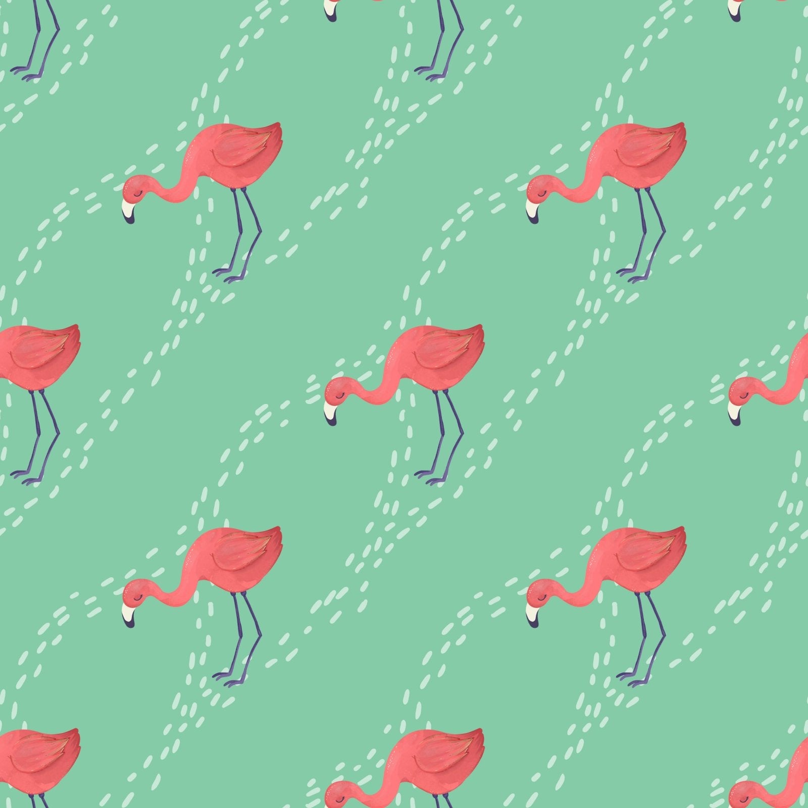 A270 Teal Flamingo Print - Palmetto Sky Studio