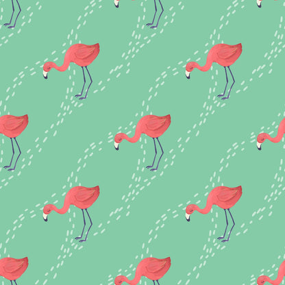 A270 Teal Flamingo Print - Palmetto Sky Studio