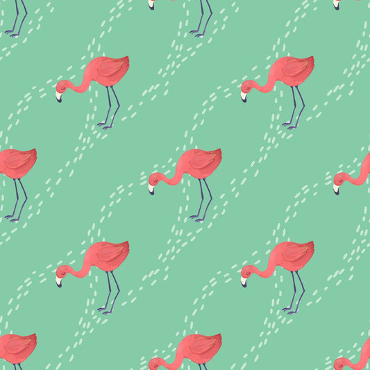 A270 Teal Flamingo Print - Palmetto Sky Studio