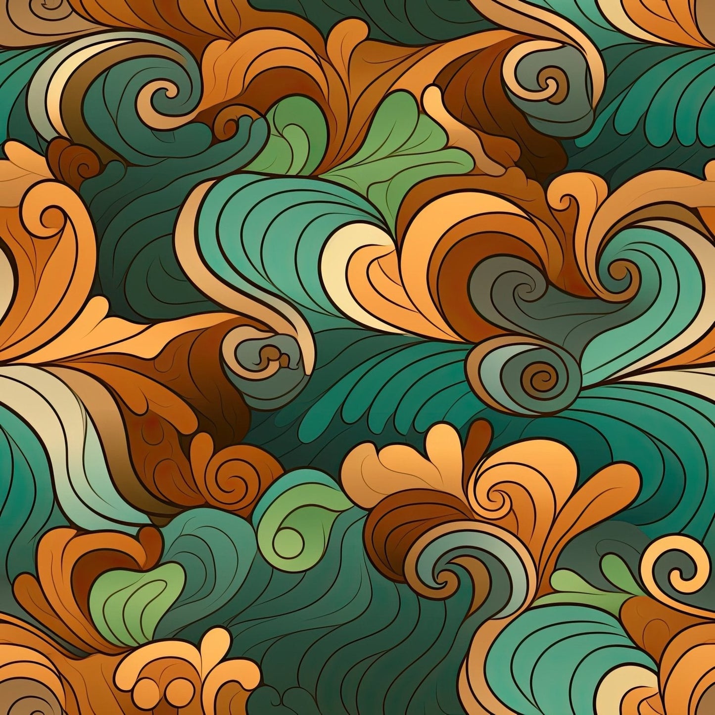 A288 Earth Tone Swirls - Palmetto Sky Studio