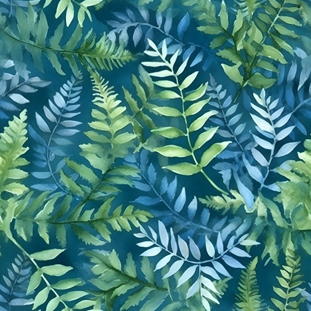 A313 Blue Tropical Greenery - Palmetto Sky Studio