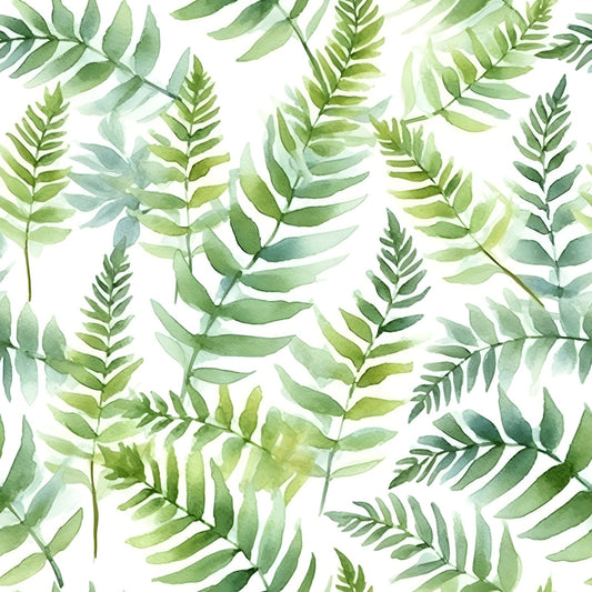 A314 White Watercolor Greenery - Palmetto Sky Studio
