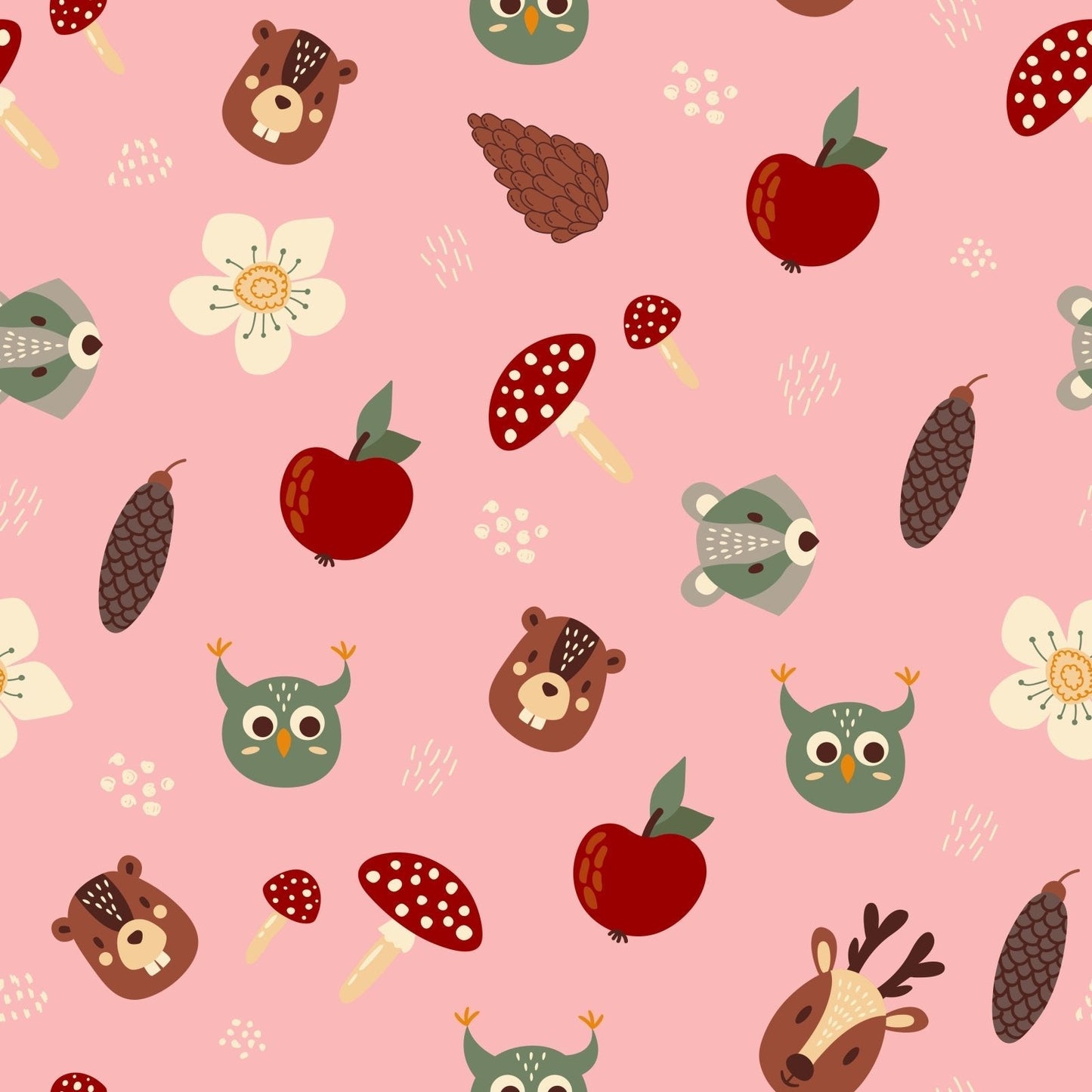 A315 Pink Woodland Critters - Palmetto Sky Studio