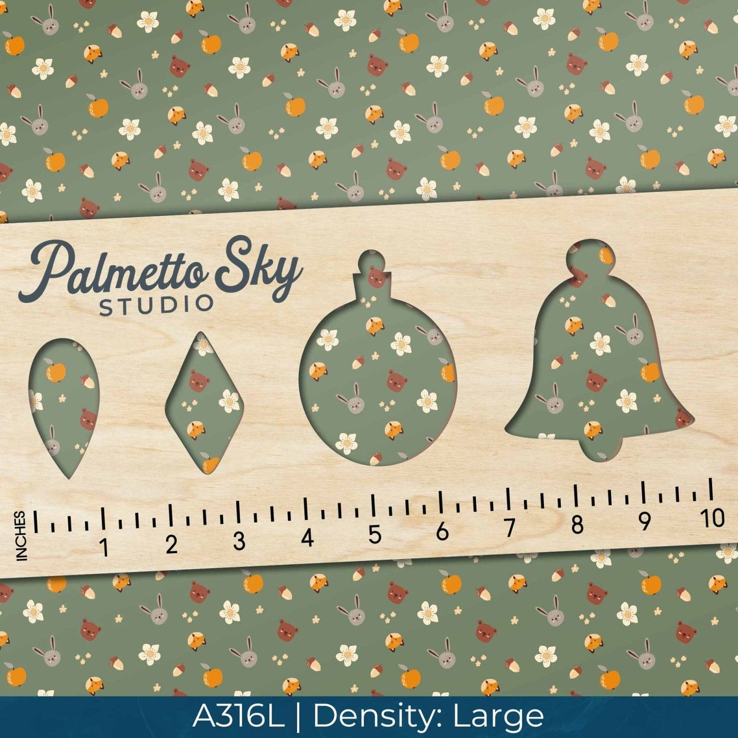 A316 Green Autumn Forest Critters - Palmetto Sky Studio