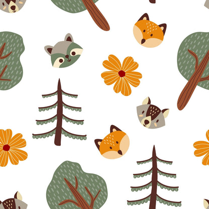 A317 White Autumn Forest Critters - Palmetto Sky Studio