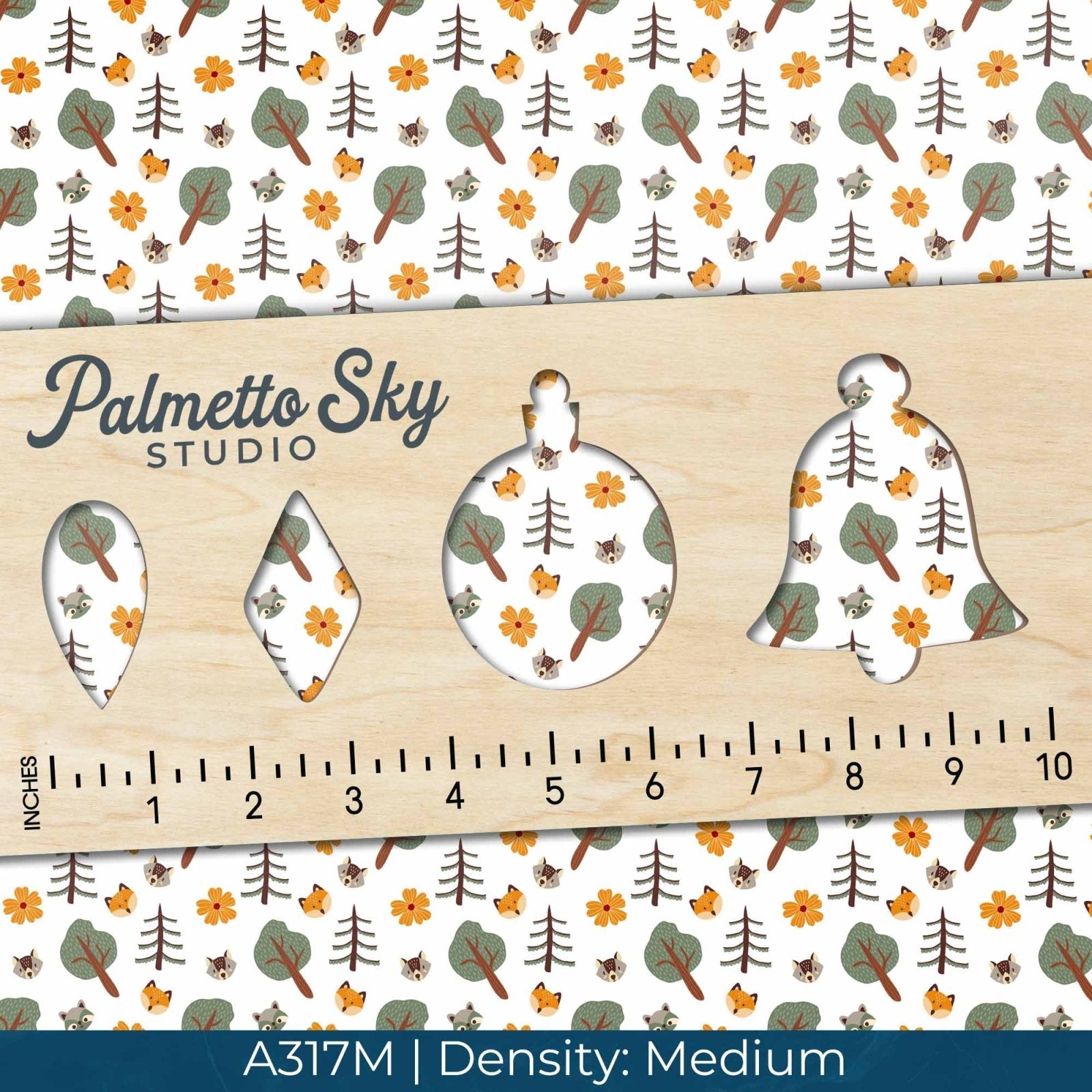 A317 White Autumn Forest Critters - Palmetto Sky Studio