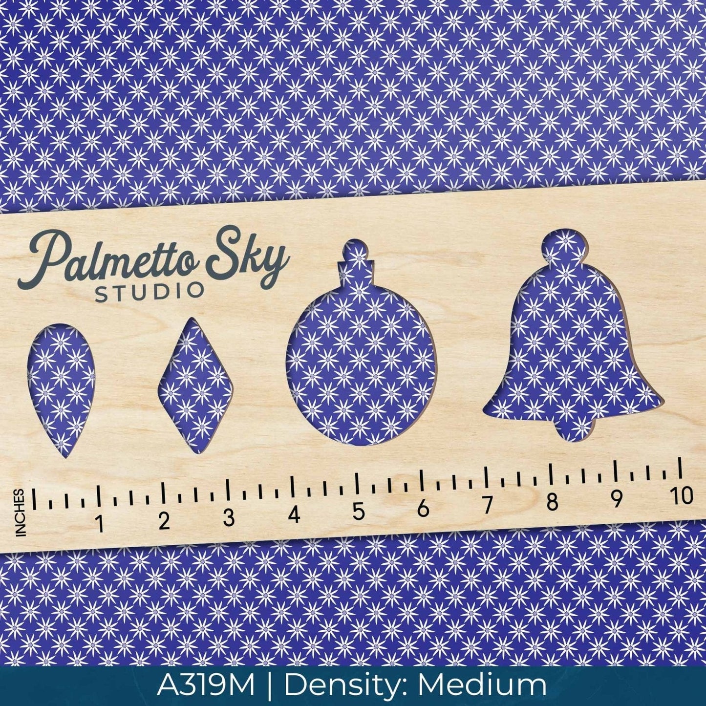 A319 Blue Geometric Flowers - Palmetto Sky Studio