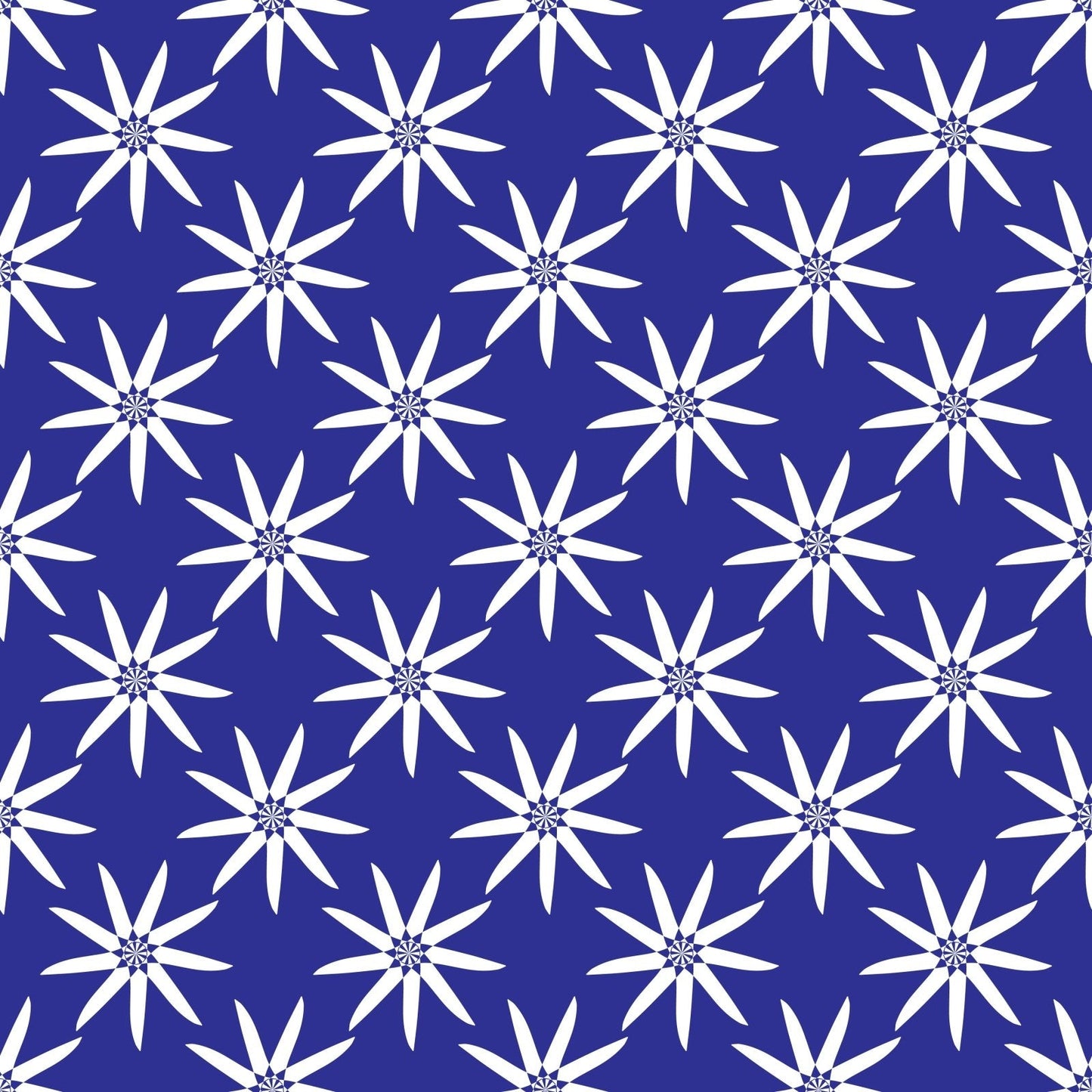 A319 Blue Geometric Flowers - Palmetto Sky Studio