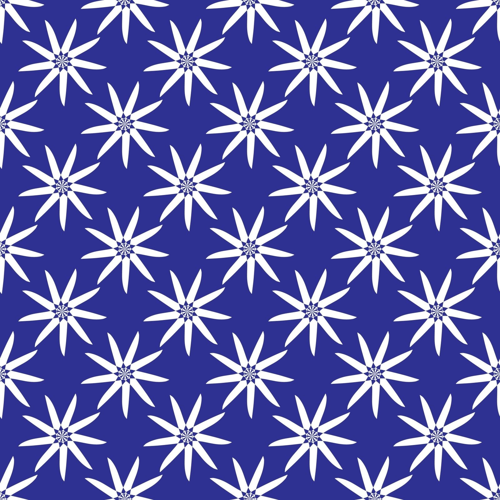 A319 Blue Geometric Flowers - Palmetto Sky Studio