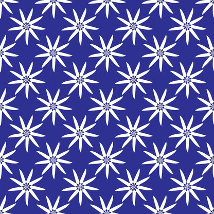 A319 Blue Geometric Flowers - Palmetto Sky Studio