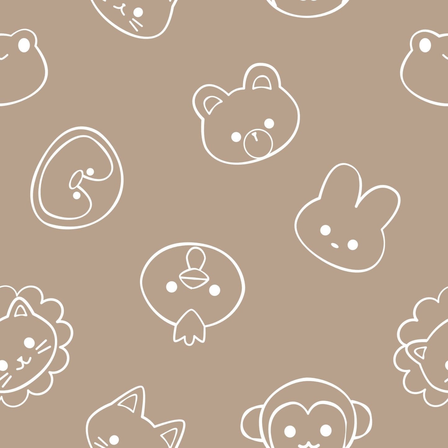 A325 Beige Baby Wild Animals - Palmetto Sky Studio