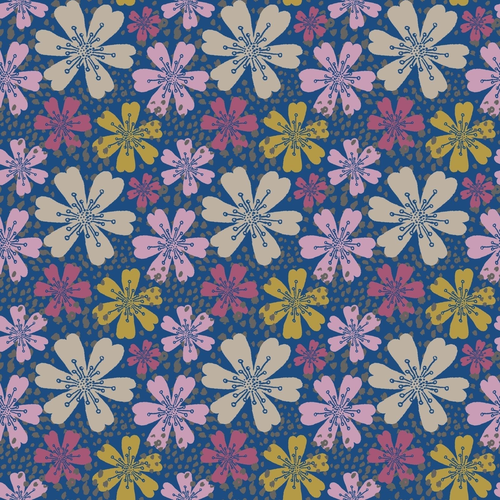 A333 Blue Pink Dainty Florals - Palmetto Sky Studio