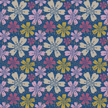 A333 Blue Pink Dainty Florals - Palmetto Sky Studio