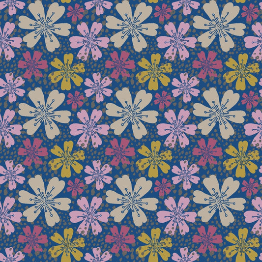 A333 Blue Pink Dainty Florals - Palmetto Sky Studio