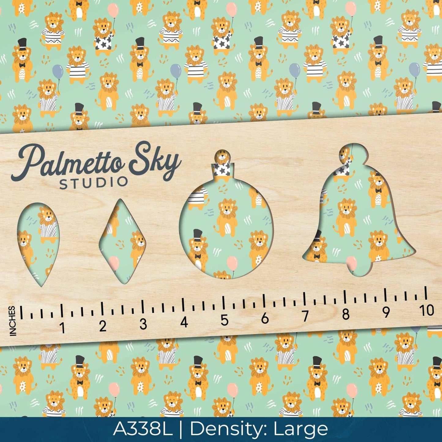 A338 Mint Party Lions - Palmetto Sky Studio