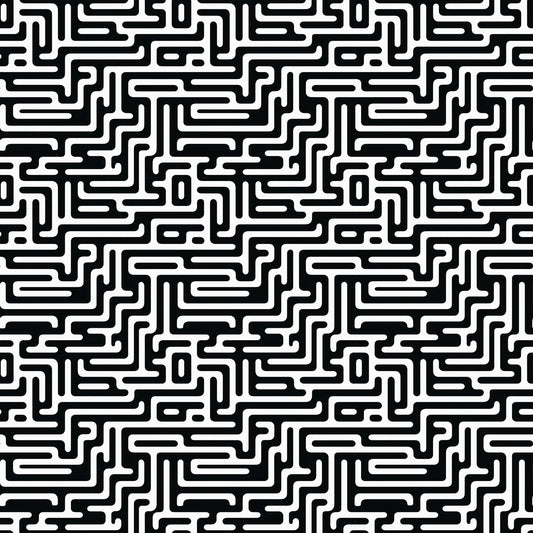 A340 Black White Maze - Palmetto Sky Studio