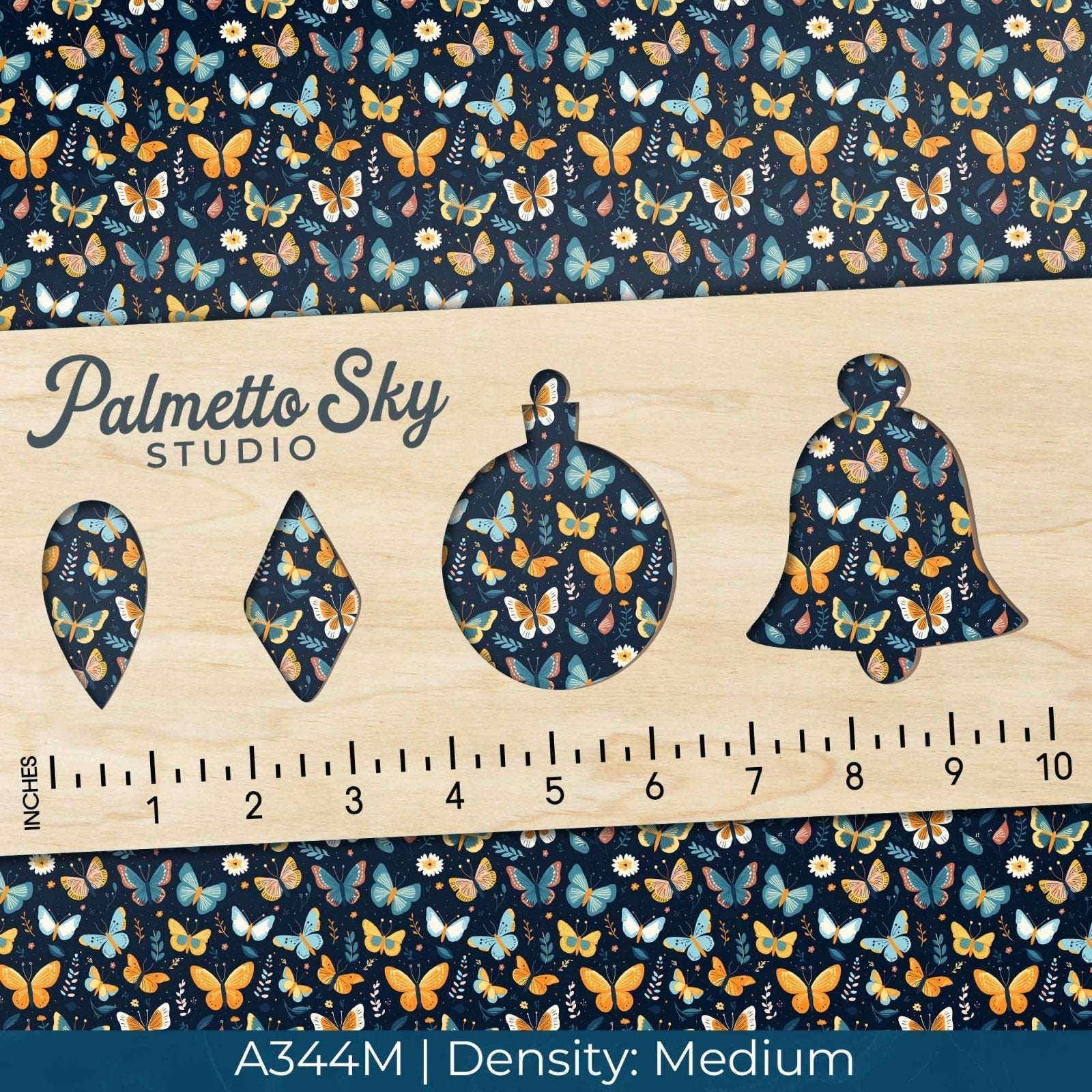 A344 Navy Whimsical Butteflies - Palmetto Sky Studio