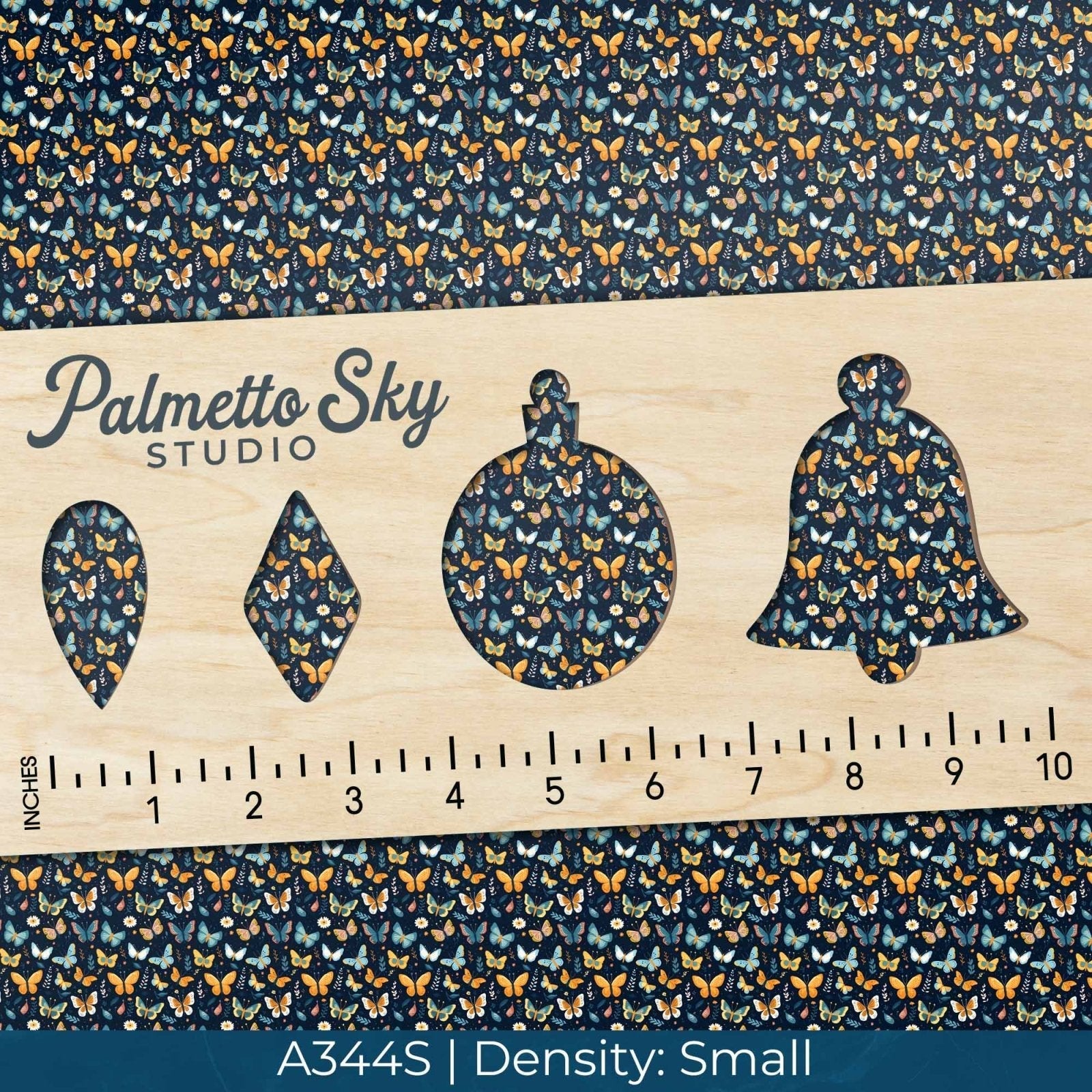 A344 Navy Whimsical Butteflies - Palmetto Sky Studio