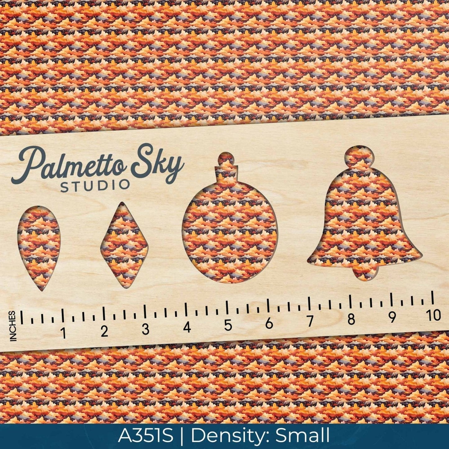 A351 Orange Cloudy Stars - Palmetto Sky Studio