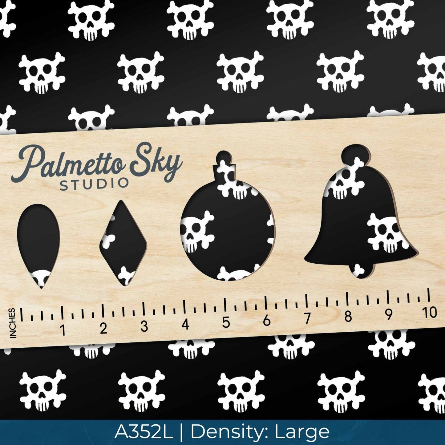 A352 Cute Skull Crossbones - Palmetto Sky Studio