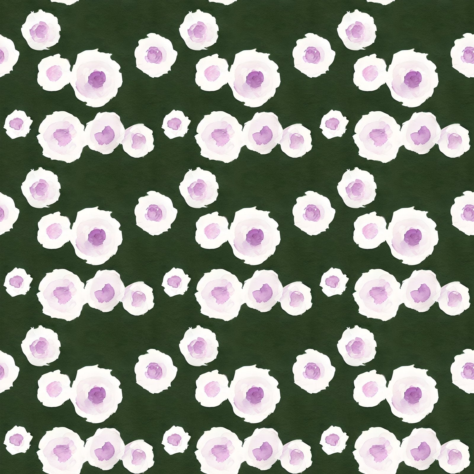 A368 Green Watercolor Blossoms - Palmetto Sky Studio