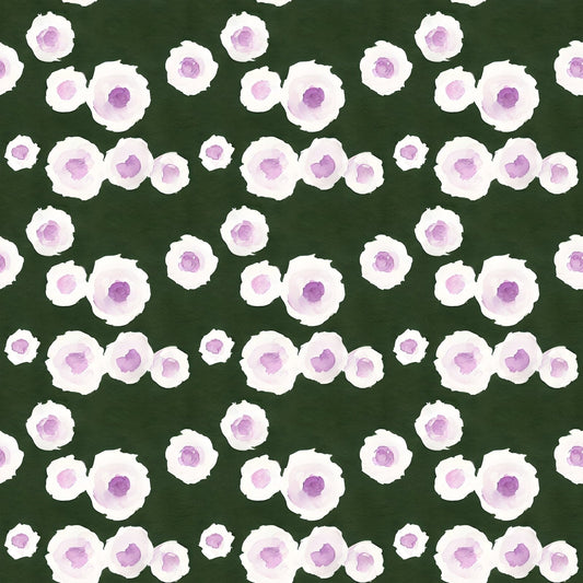 A368 Green Watercolor Blossoms - Palmetto Sky Studio