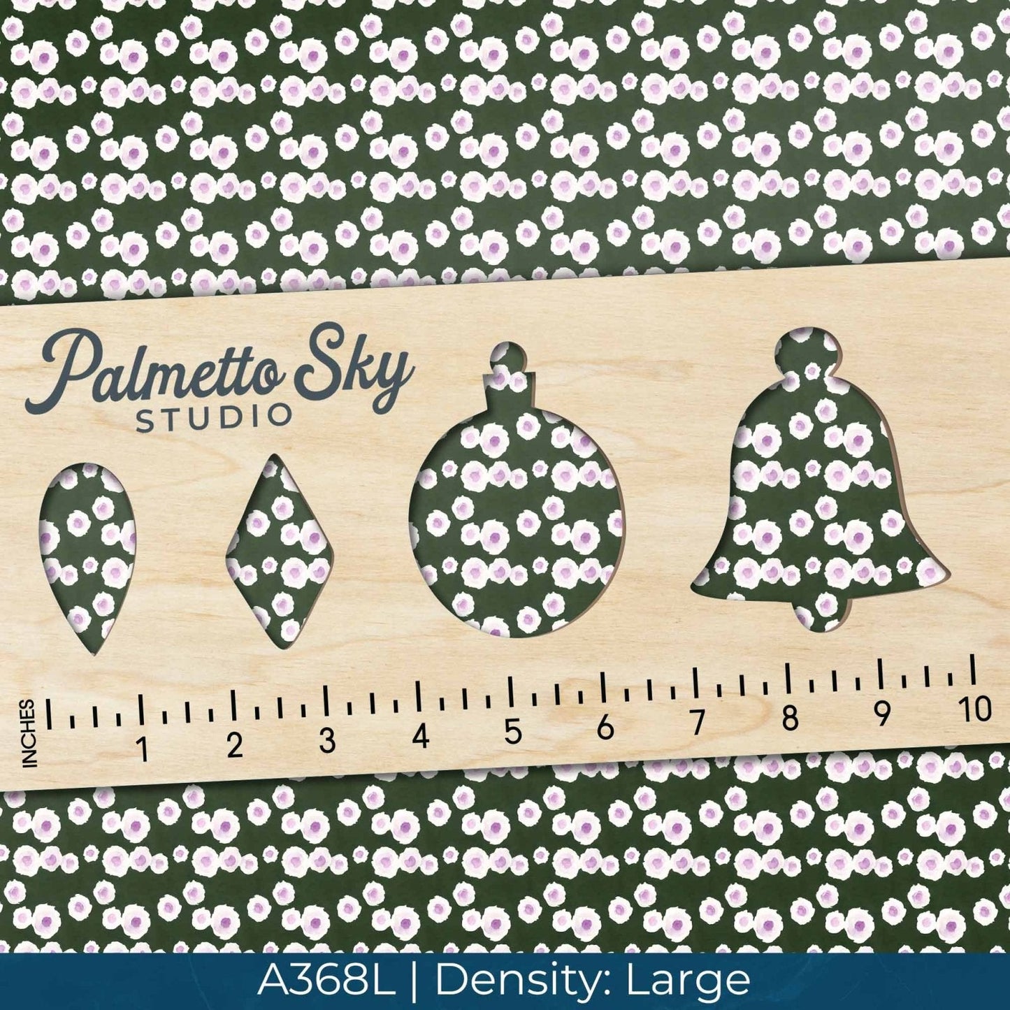 A368 Green Watercolor Blossoms - Palmetto Sky Studio