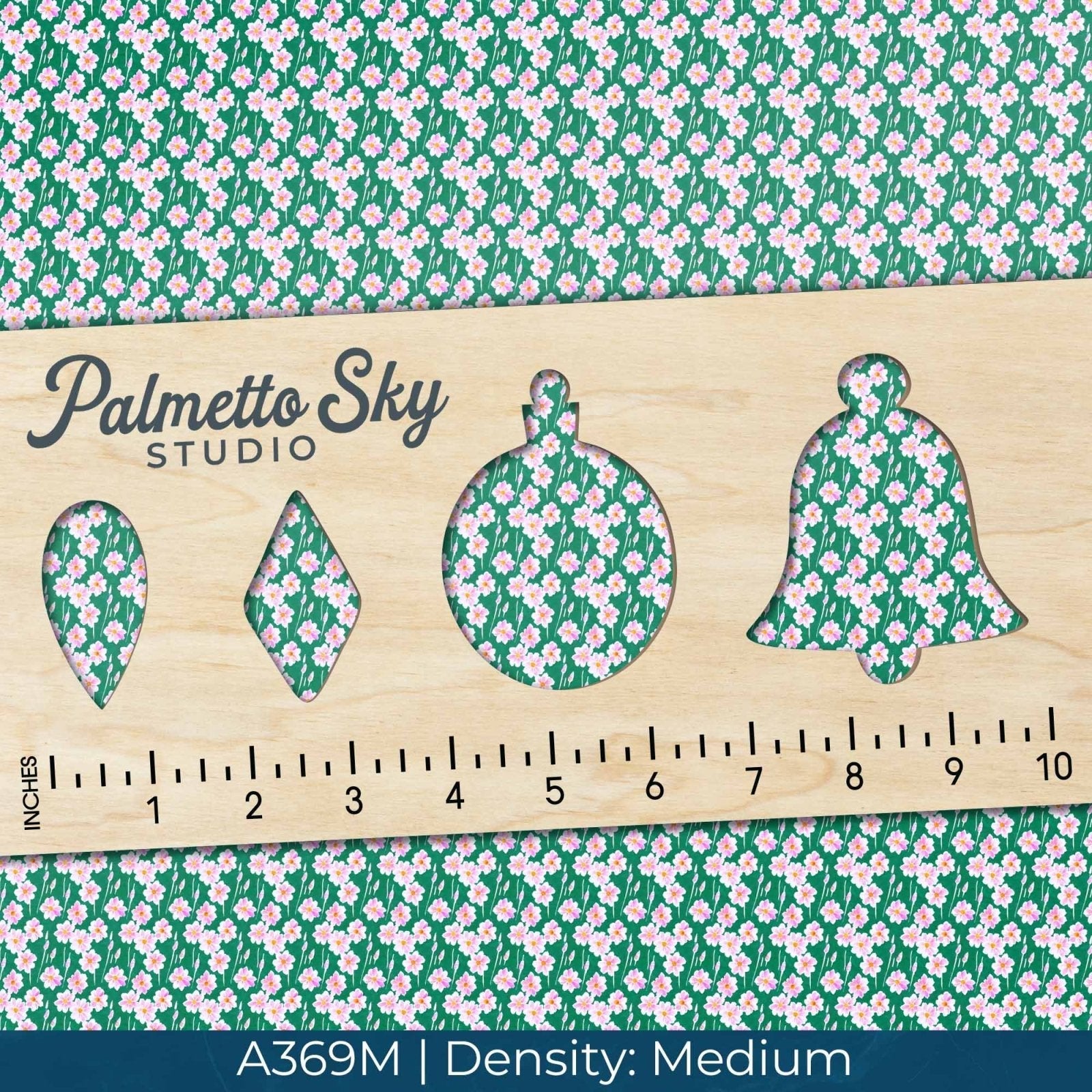 A369 Green Pink Watercolor Spring Flowers - Palmetto Sky Studio